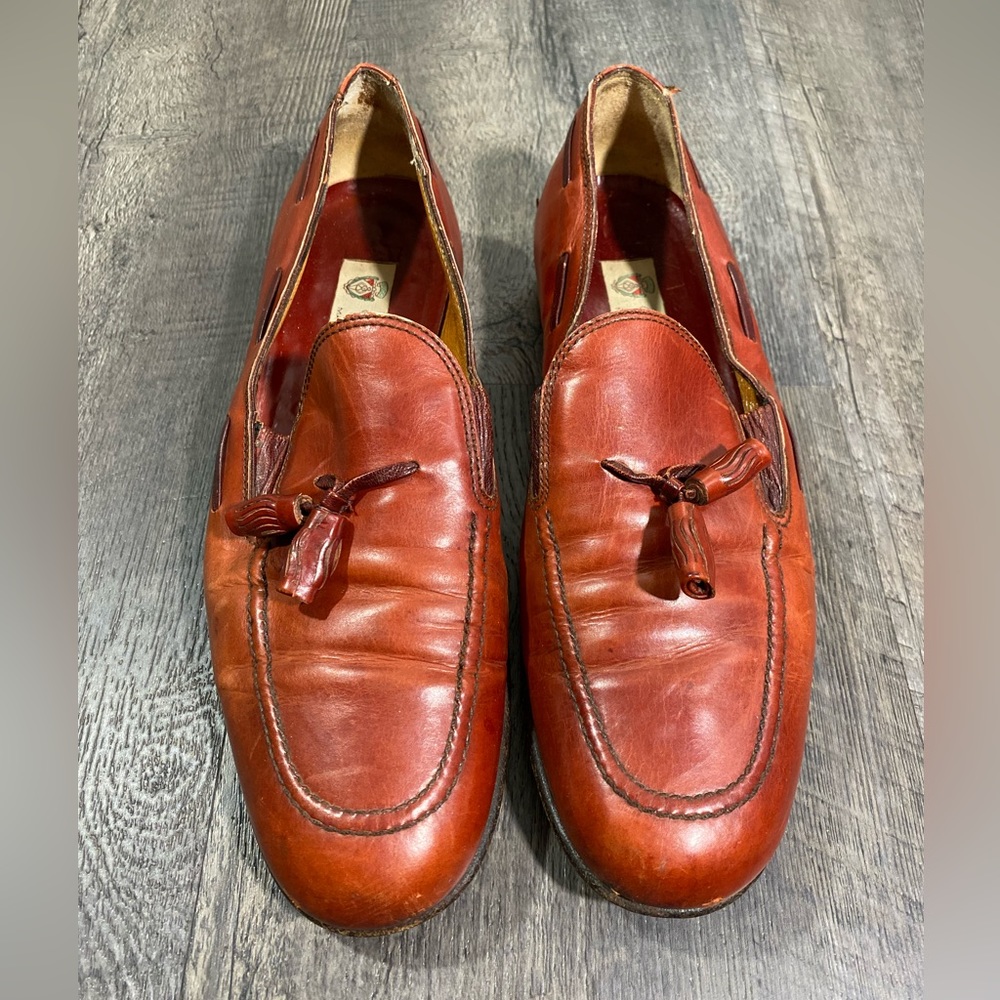 GUCCI Vintage Mens Leather Loafers - Made in Italy